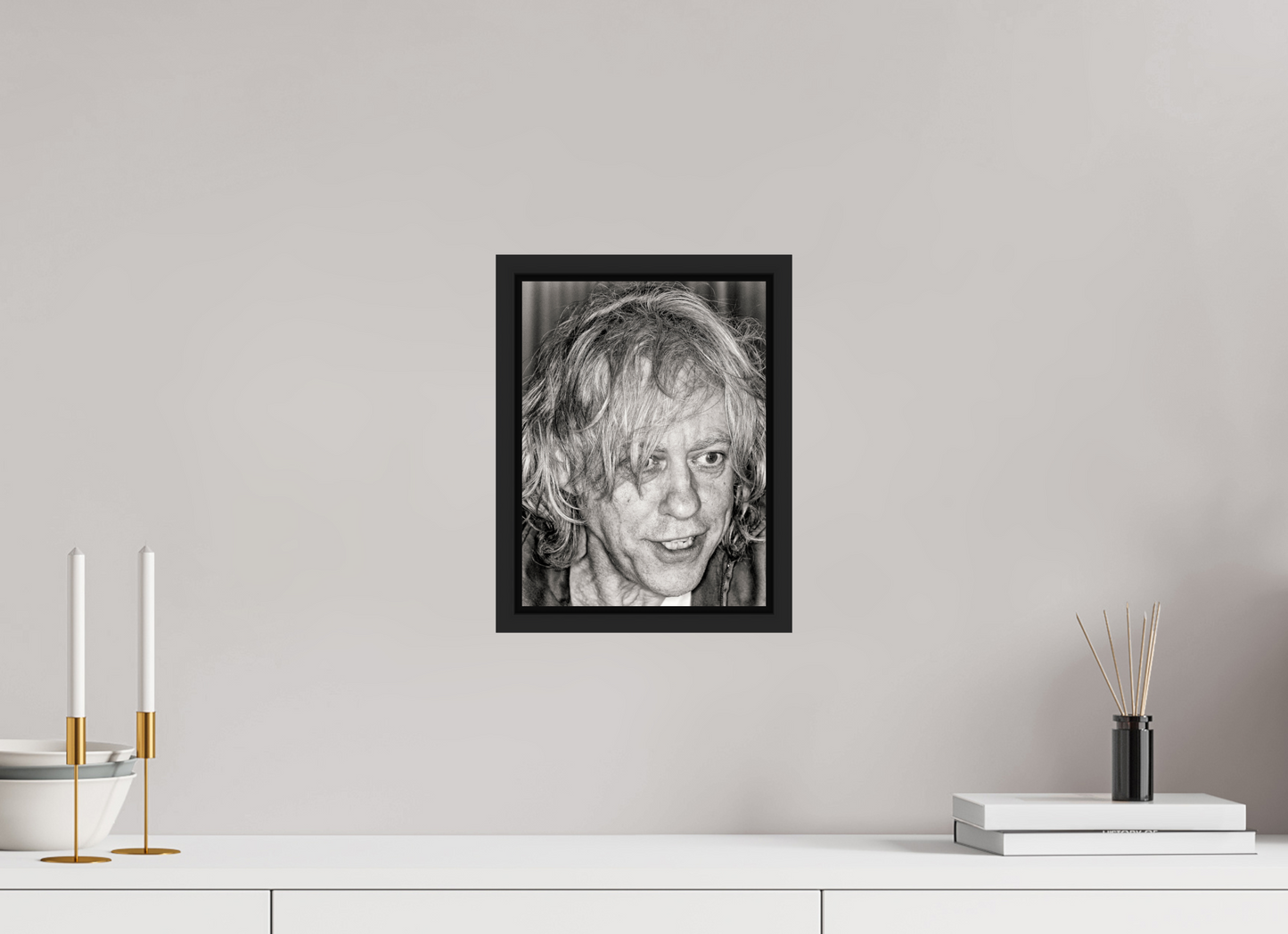 21 x 28 cm, Floater Frame | Black Matte Bob Geldof 06