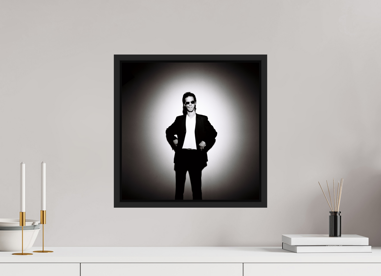 40 x 40 cm, Floater Frame | Black Matte Nick Cave 02
