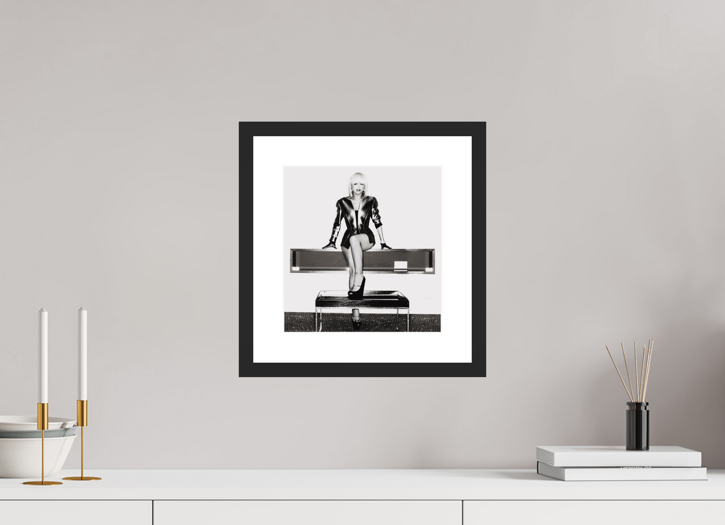 25 x 26,3 cm, Wood Frame with Passe-Partout | Black Matte Lady Gaga 06