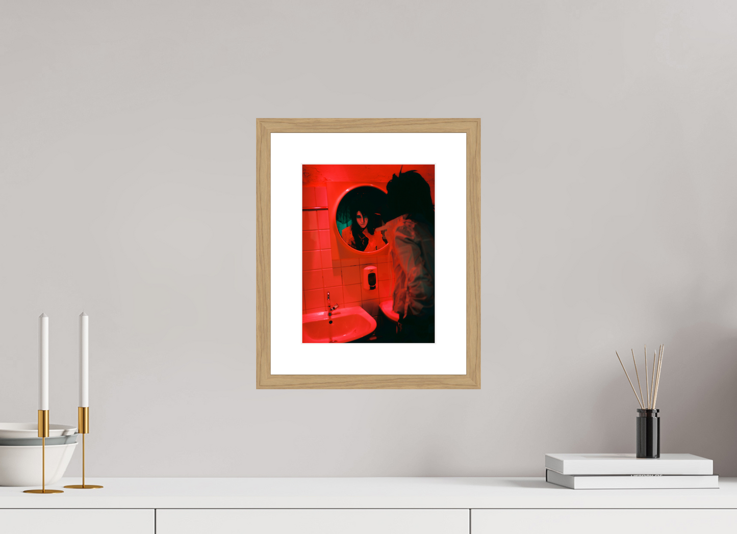 21 x 28 cm, Wood Frame with Passe-Partout | Oak Bill Kaulitz - Tokio Hotel 01