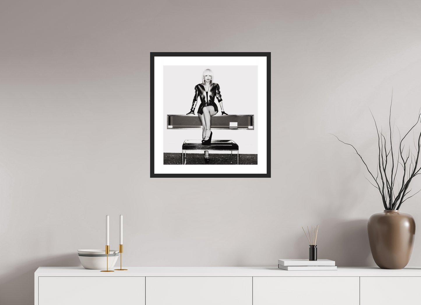 50 x 52,6 cm, Wood Frame with Passe-Partout | Black Matte Lady Gaga 06