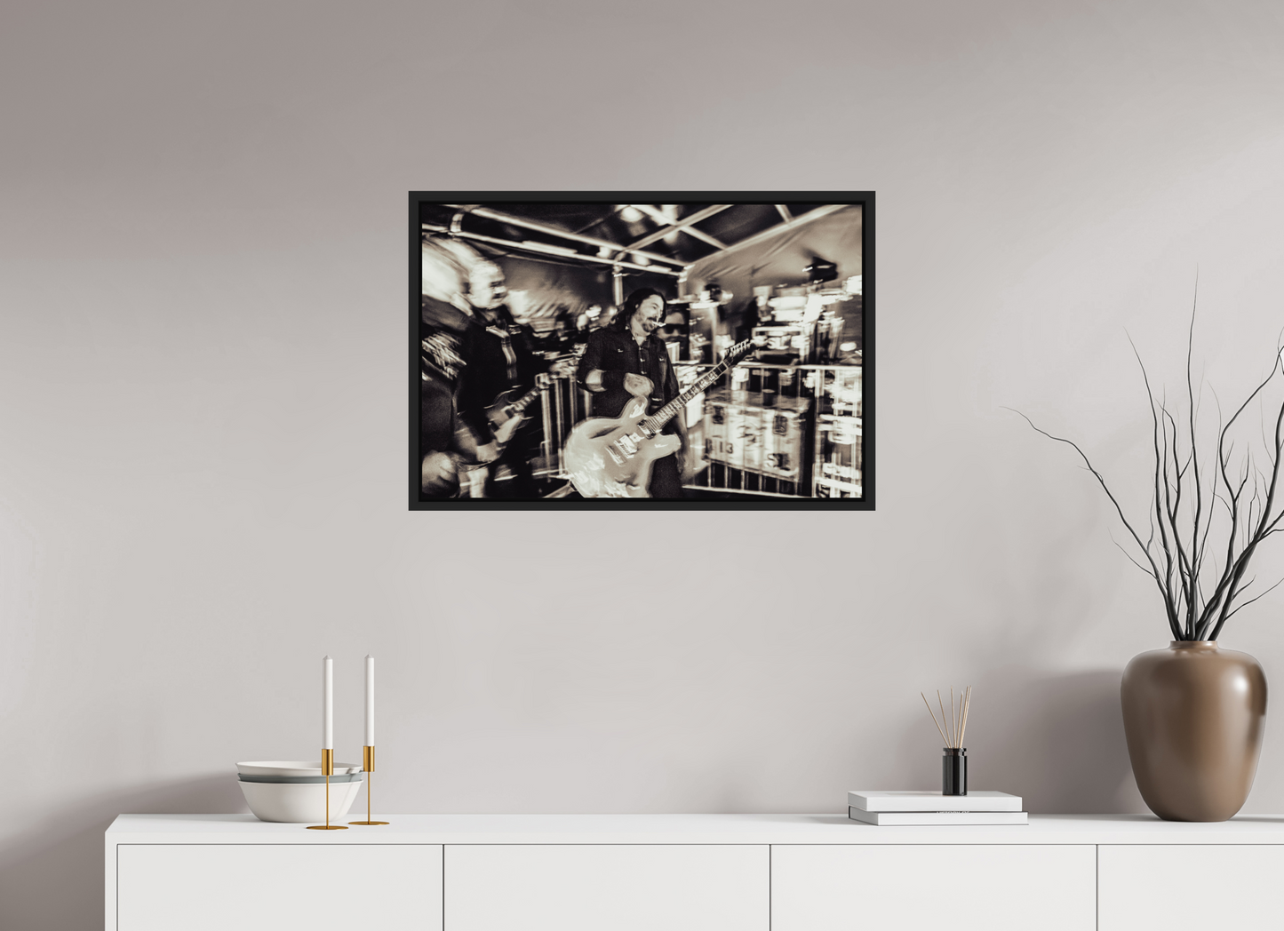 75 x 50 cm, Floater Frame | Black Matte Dave Grohl - Foo Fighters 04