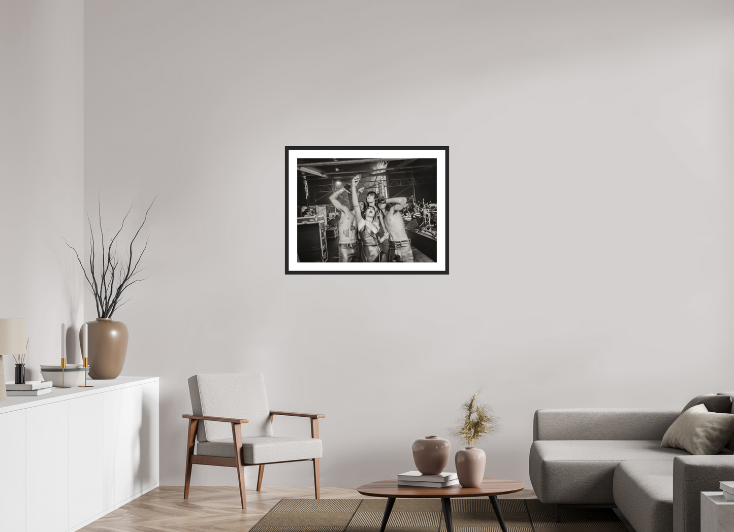 80 x 60 cm, Wood Frame with Passe-Partout | Black Matte Måneskin 02