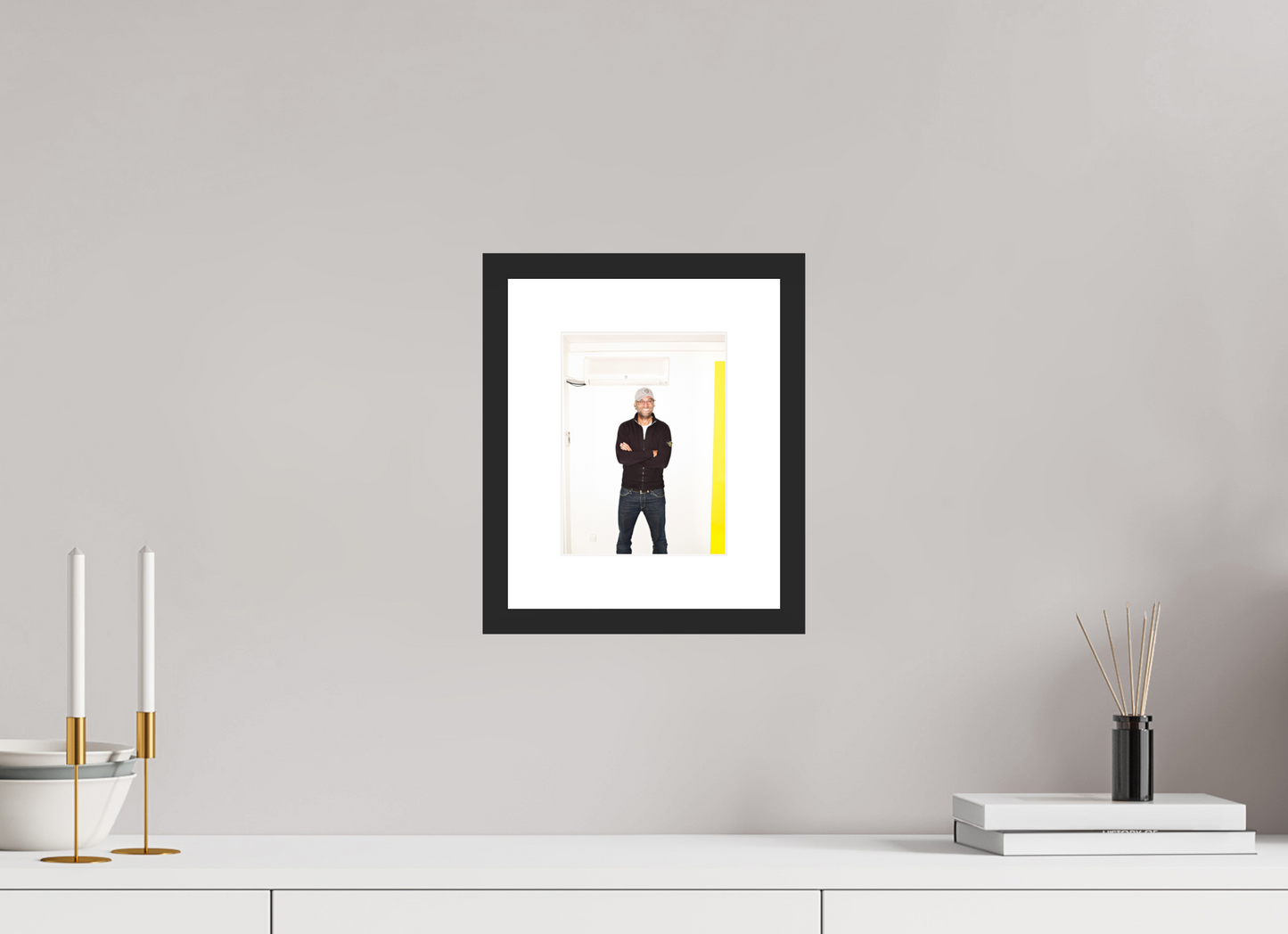 15 x 20 cm, Wood Frame with Passe-Partout | Black Matte Jürgen Klopp 02