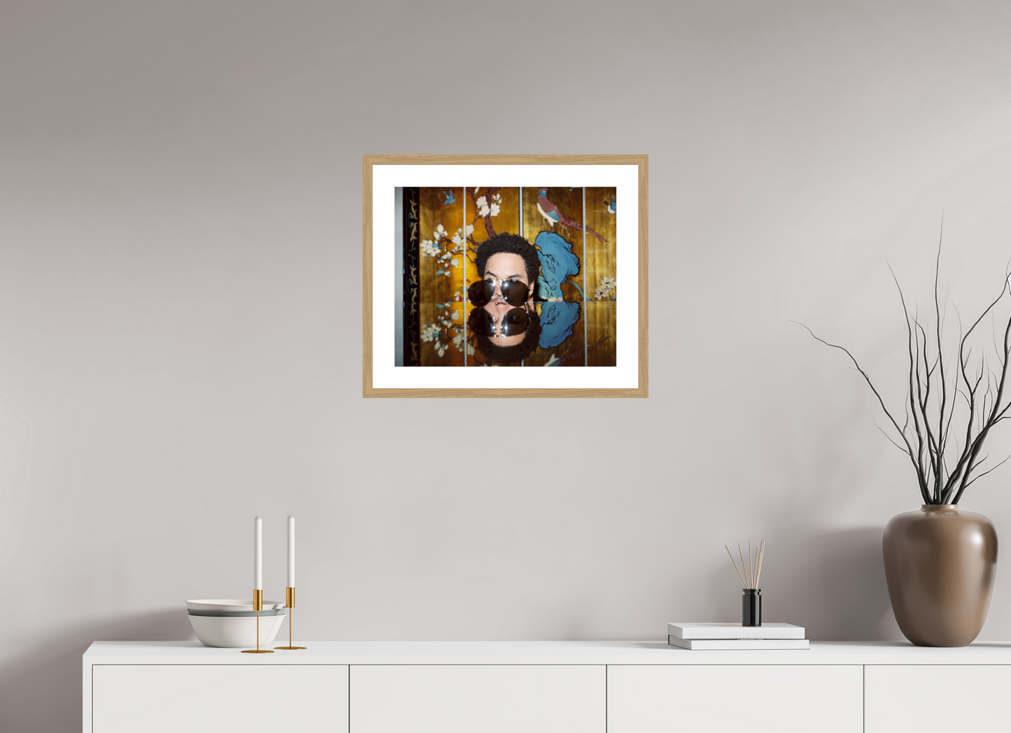 49,1 x 40 cm, Wood Frame with Passe-Partout | Oak Lenny Kravitz 05