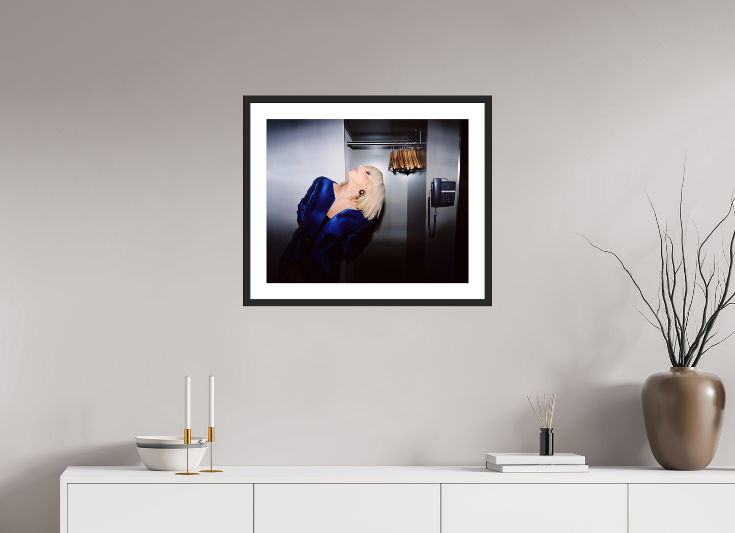 61,3 x 50 cm, Wood Frame with Passe-Partout | Black Matte Lady Gaga 03