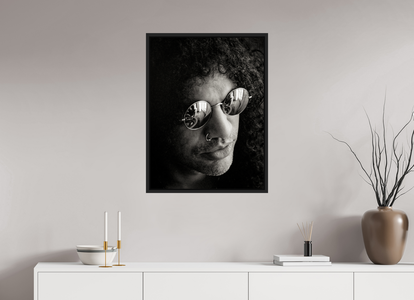 60 x 80 cm, Floater Frame | Black Matte Slash 05