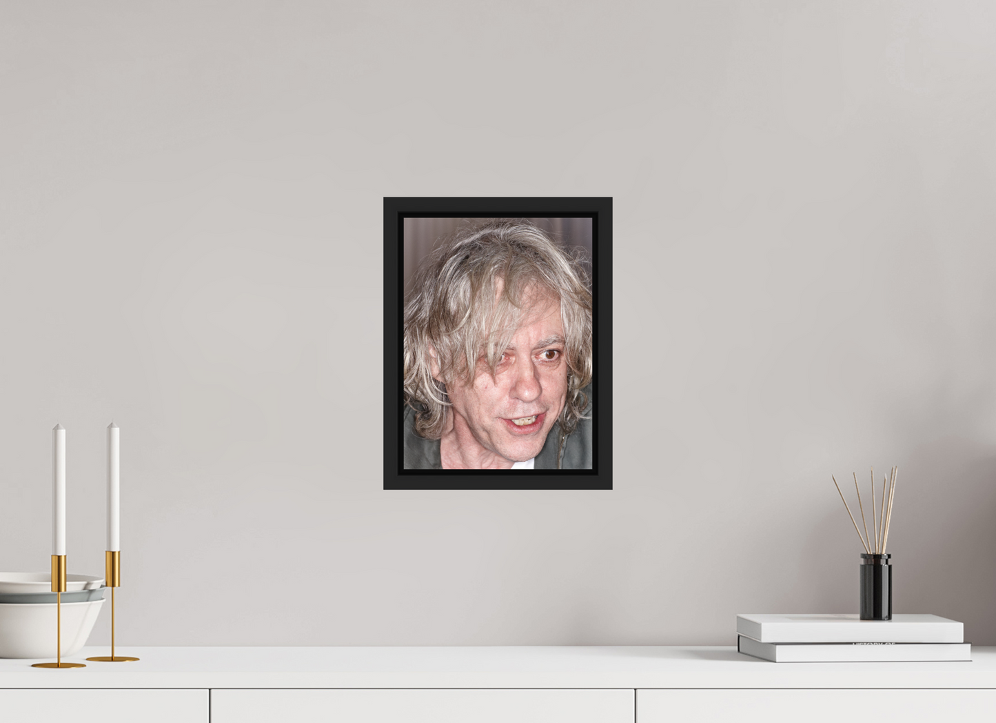21 x 28 cm, Floater Frame | Black Matte Bob Geldof 05