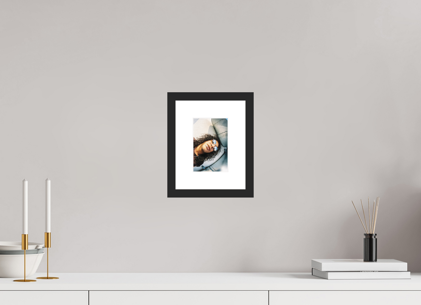 10 x 15 cm, Wood Frame with Passe-Partout | Black Matte Slash 01