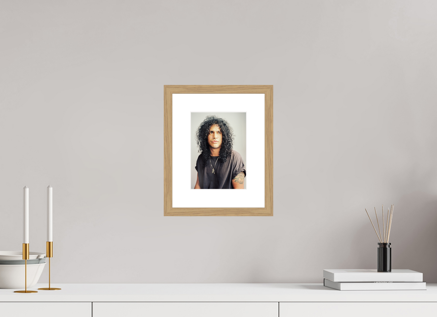 15 x 20,5 cm, Wood Frame with Passe-Partout | Oak Slash 06