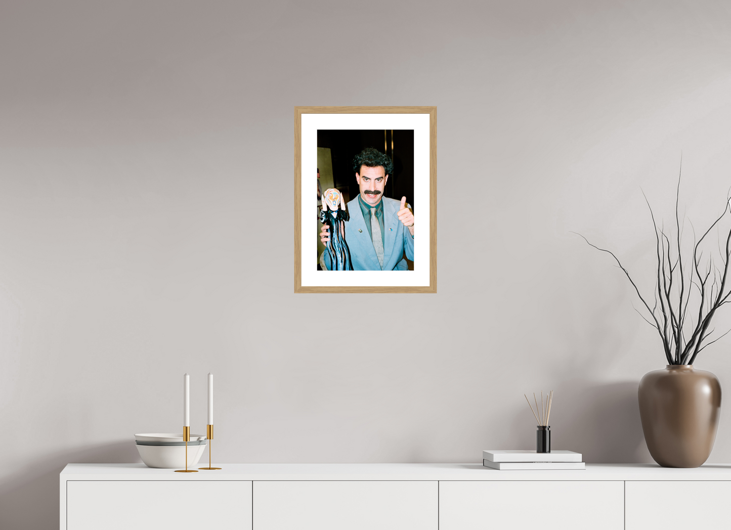 30 x 43,3 cm, Wood Frame with Passe-Partout | Oak Sacha Baron Cohen 01