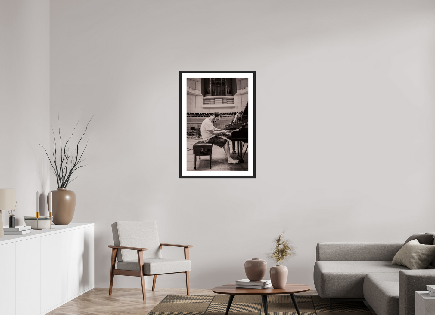 60 x 90 cm, Wood Frame with Passe-Partout | Black Matte Igor Levit 01