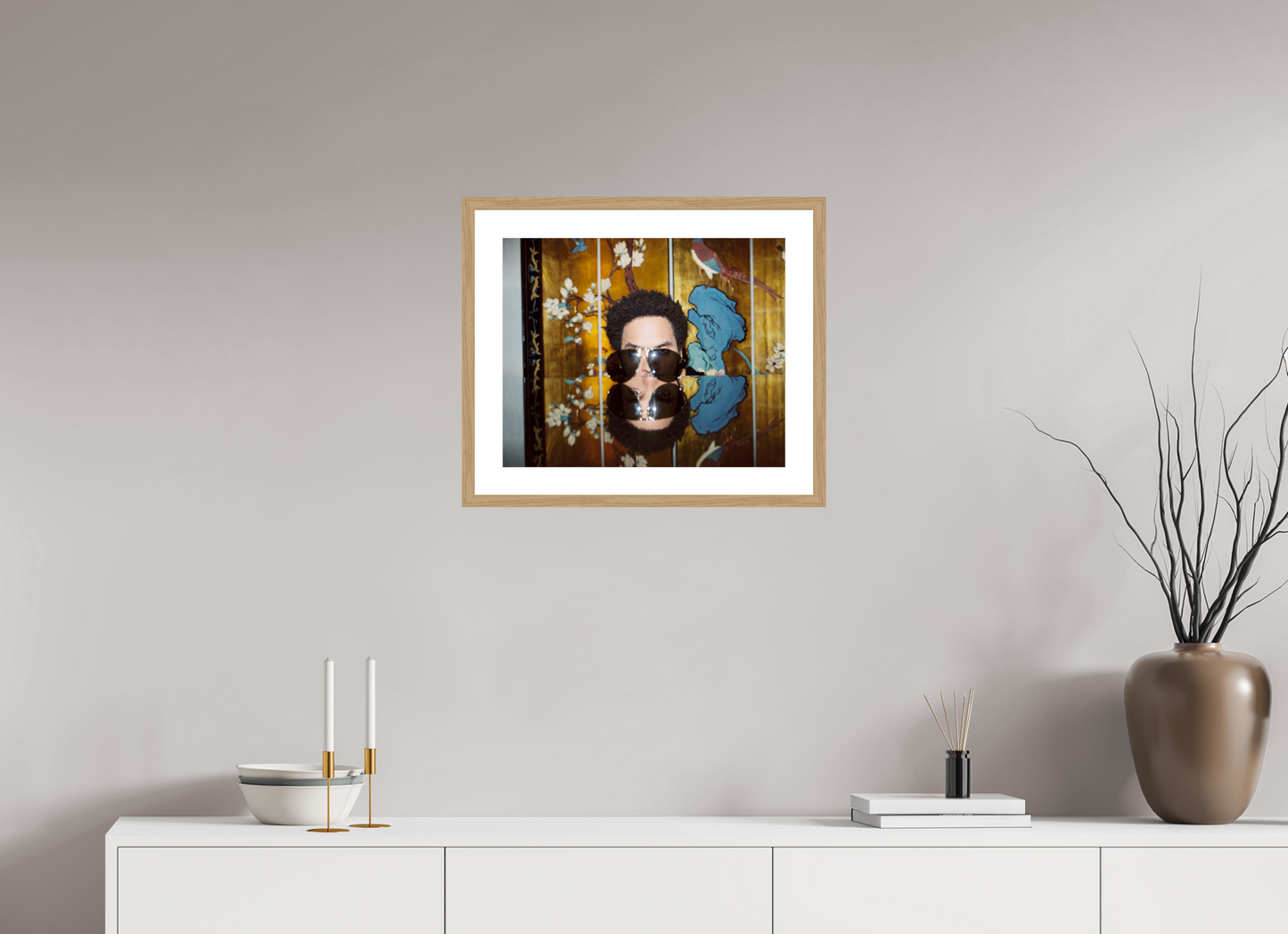 49,1 x 40 cm, Wood Frame with Passe-Partout | Oak Lenny Kravitz 03