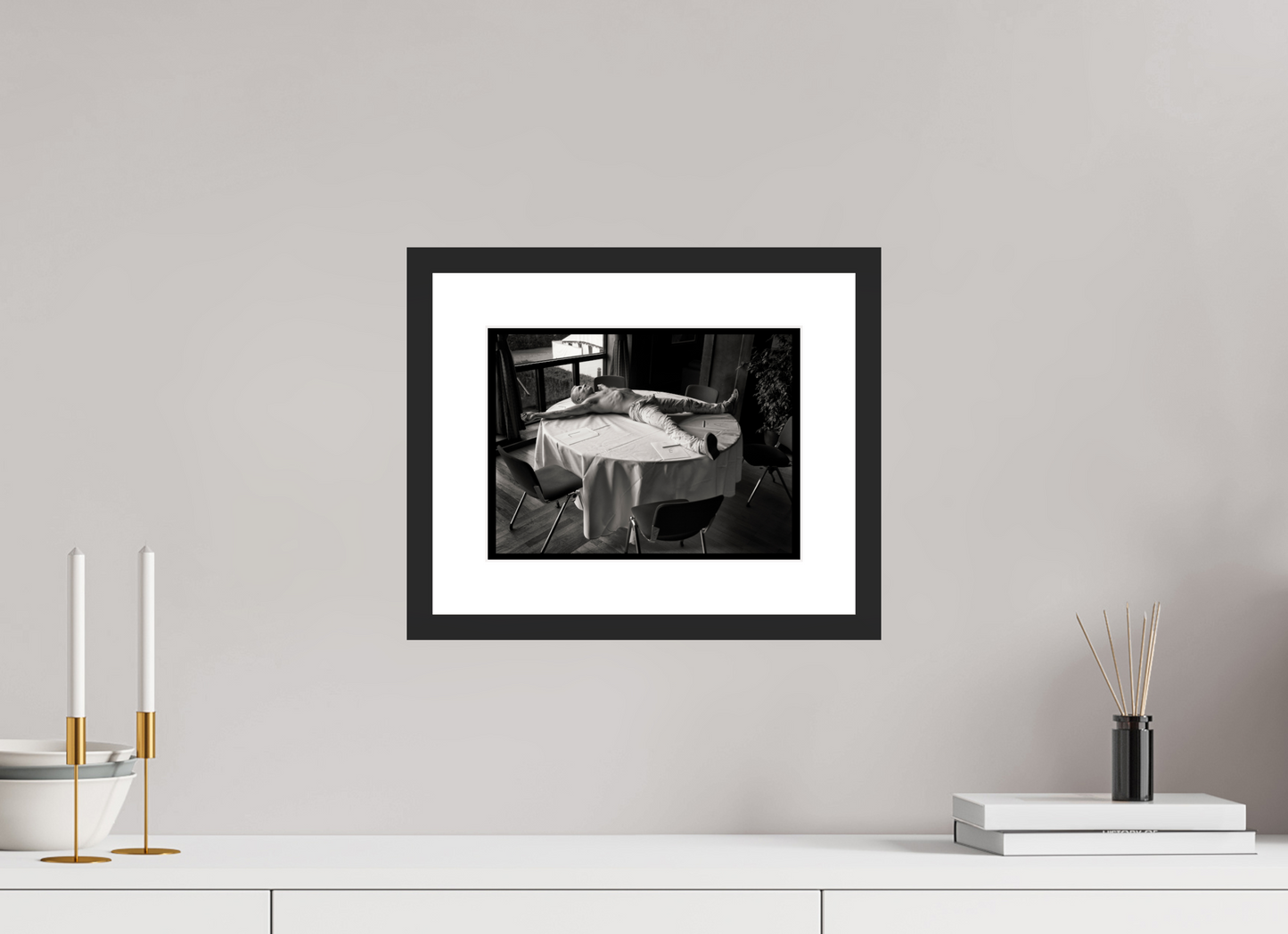 28 x 21 cm, Wood Frame with Passe-Partout | Black Matte Flea - Red Hot Chili Peppers 03