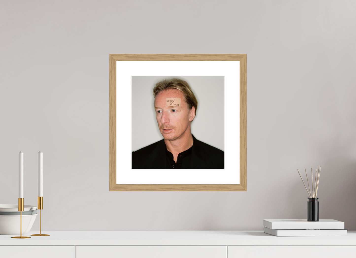 30 x 30 cm, Wood Frame with Passe-Partout | Oak DJ Hell 02