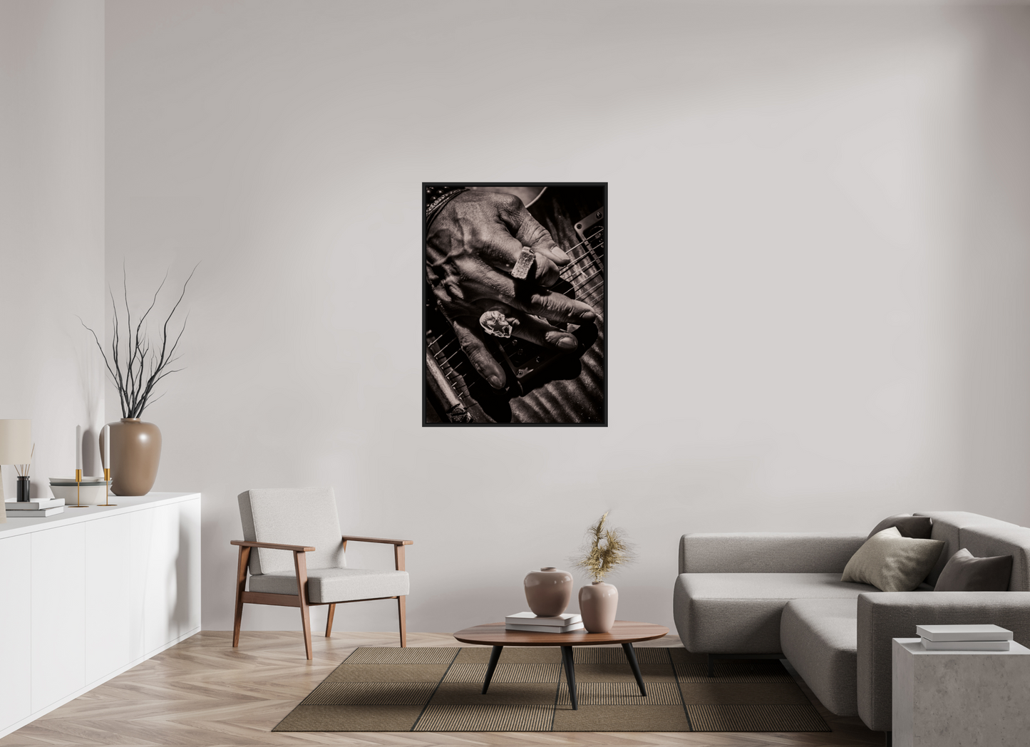90 x 120 cm, Floater Frame | Black Matte Slash 09