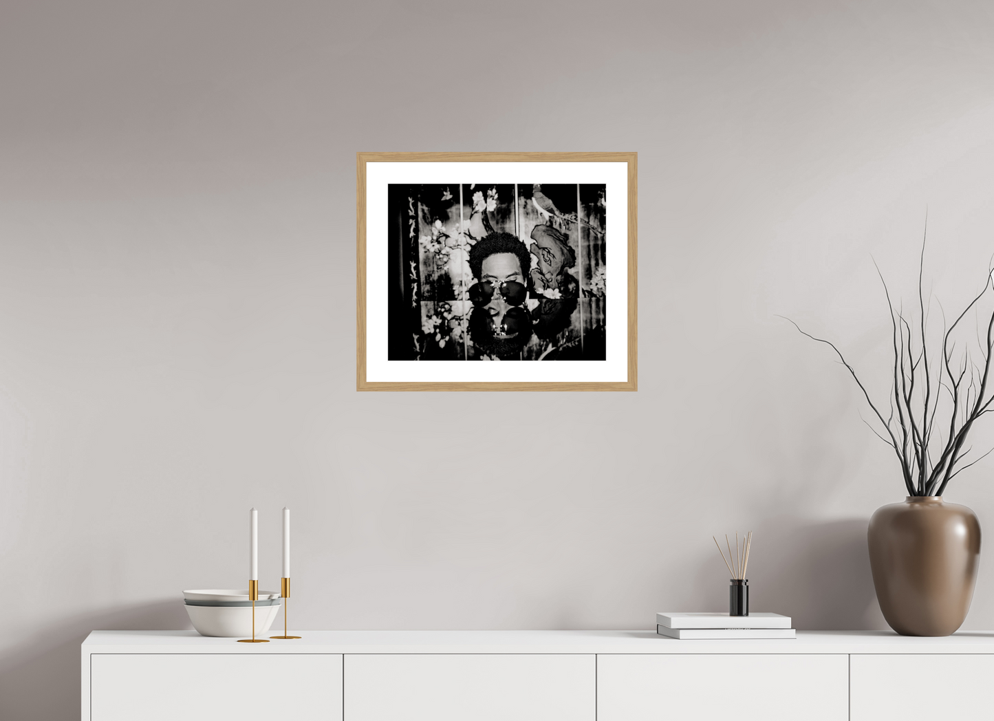 49,1 x 40 cm, Wood Frame with Passe-Partout | Oak Lenny Kravitz 04