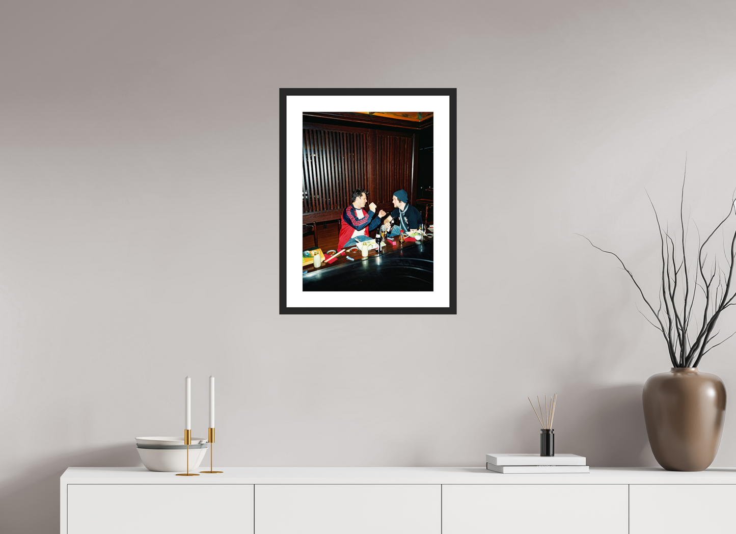 40 x 54,5 cm, Wood Frame with Passe-Partout | Black Matte Johnny Knoxville - Jackass 02