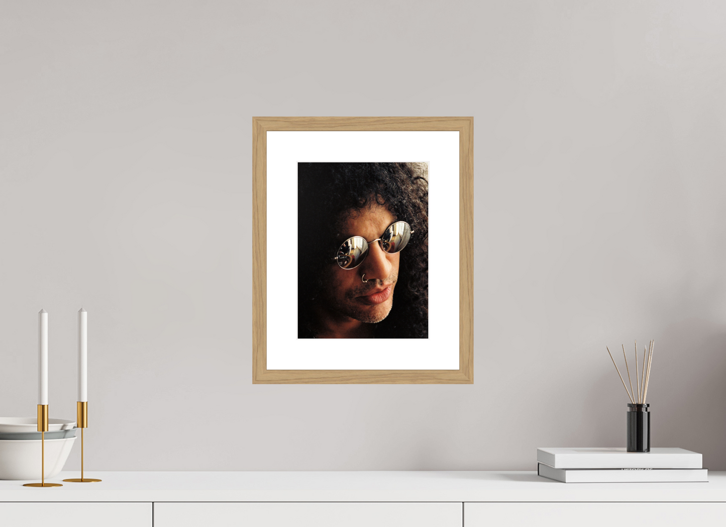 21 x 28 cm, Wood Frame with Passe-Partout | Oak Slash 04