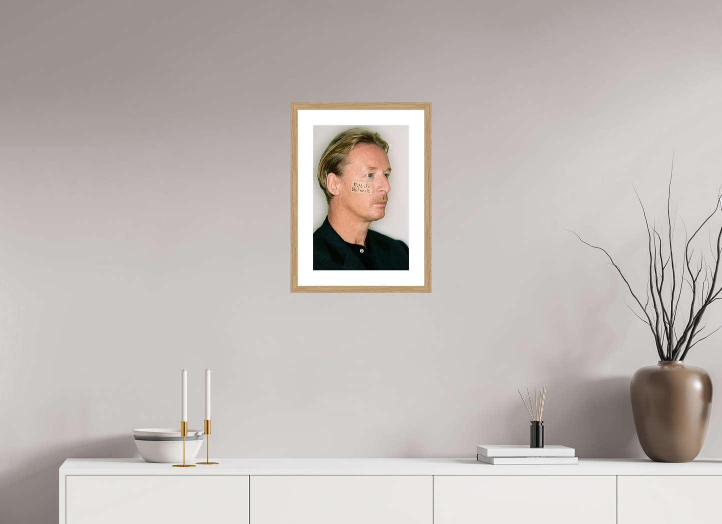 30 x 45 cm, Wood Frame with Passe-Partout | Oak DJ Hell 03