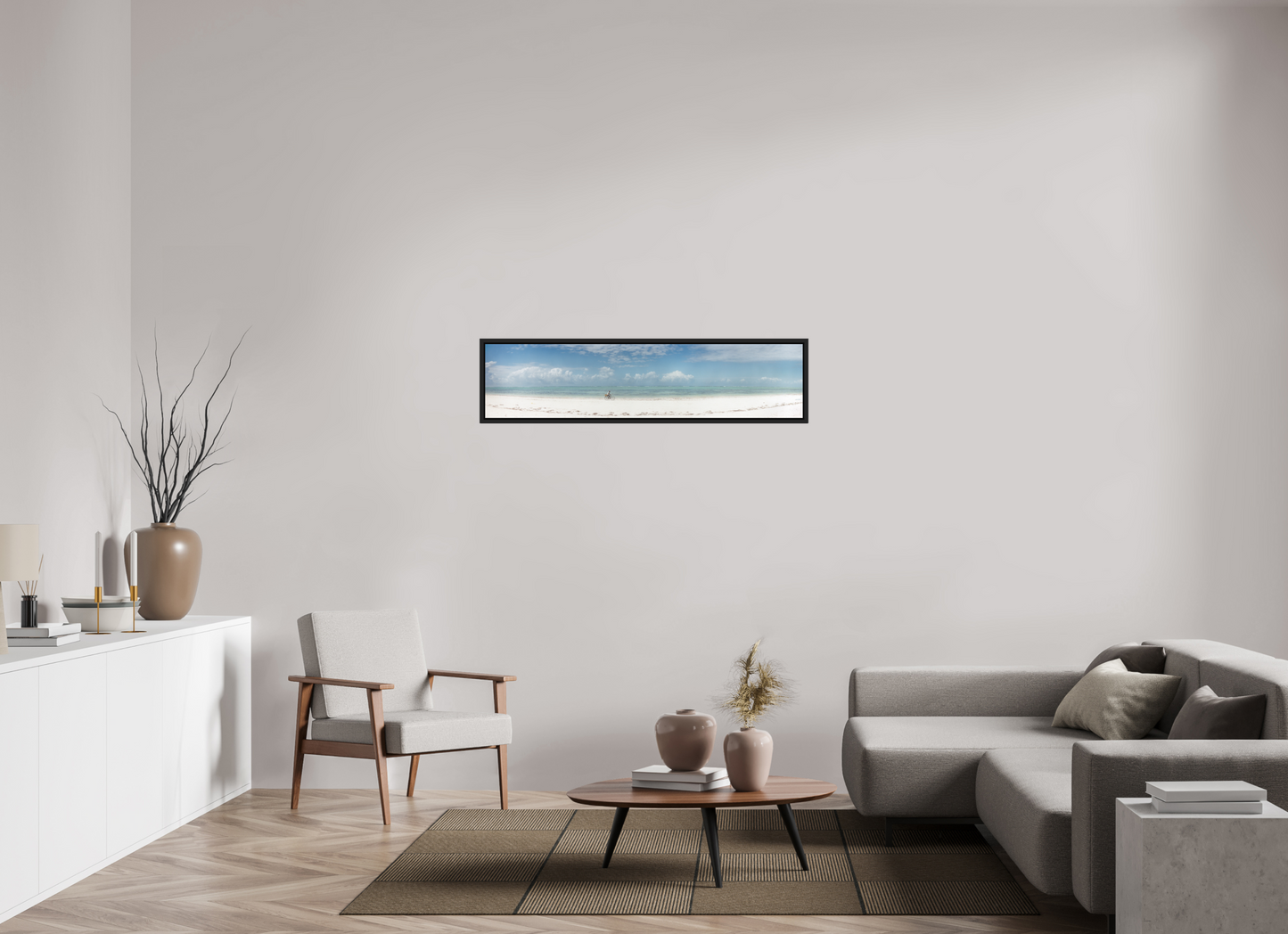129,2 x 30 cm, Floater Frame | Black Matte Zanzibar, Tansania 02