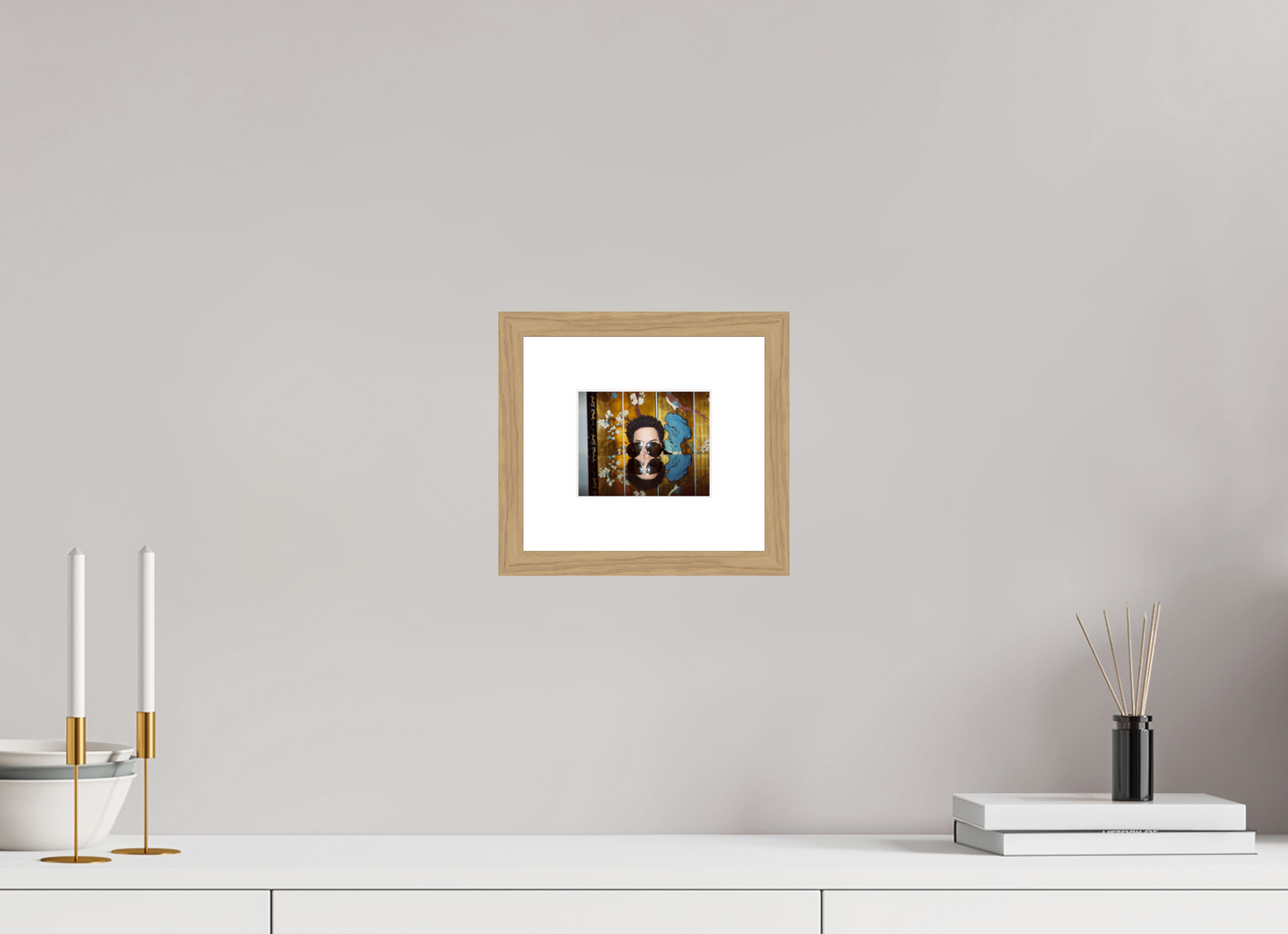 12,3 x 10 cm, Wood Frame with Passe-Partout | Oak Lenny Kravitz 03