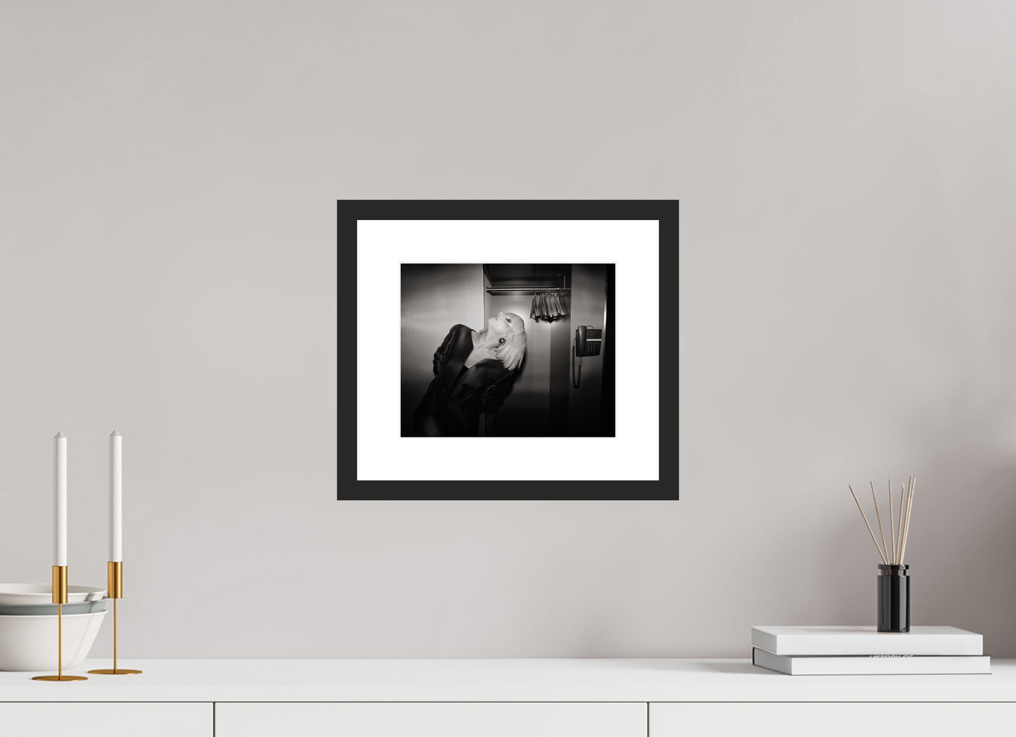 24,5 x 20 cm, Wood Frame with Passe-Partout | Black Matte Lady Gaga 04