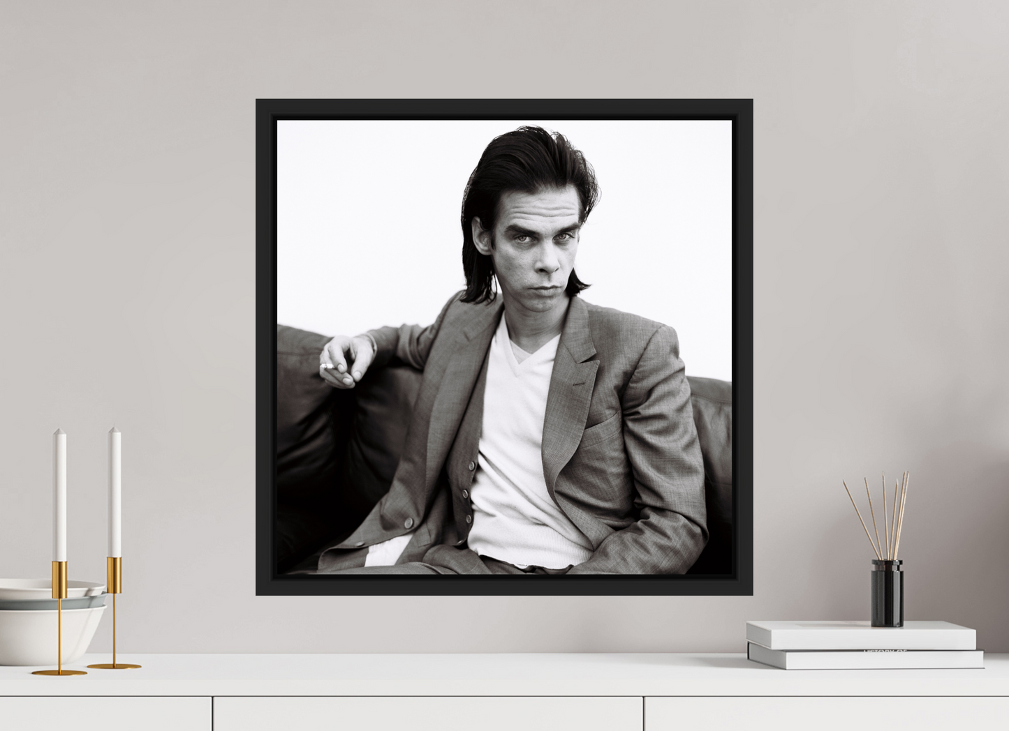 50 x 50 cm, Floater Frame | Black Matte Nick Cave 01