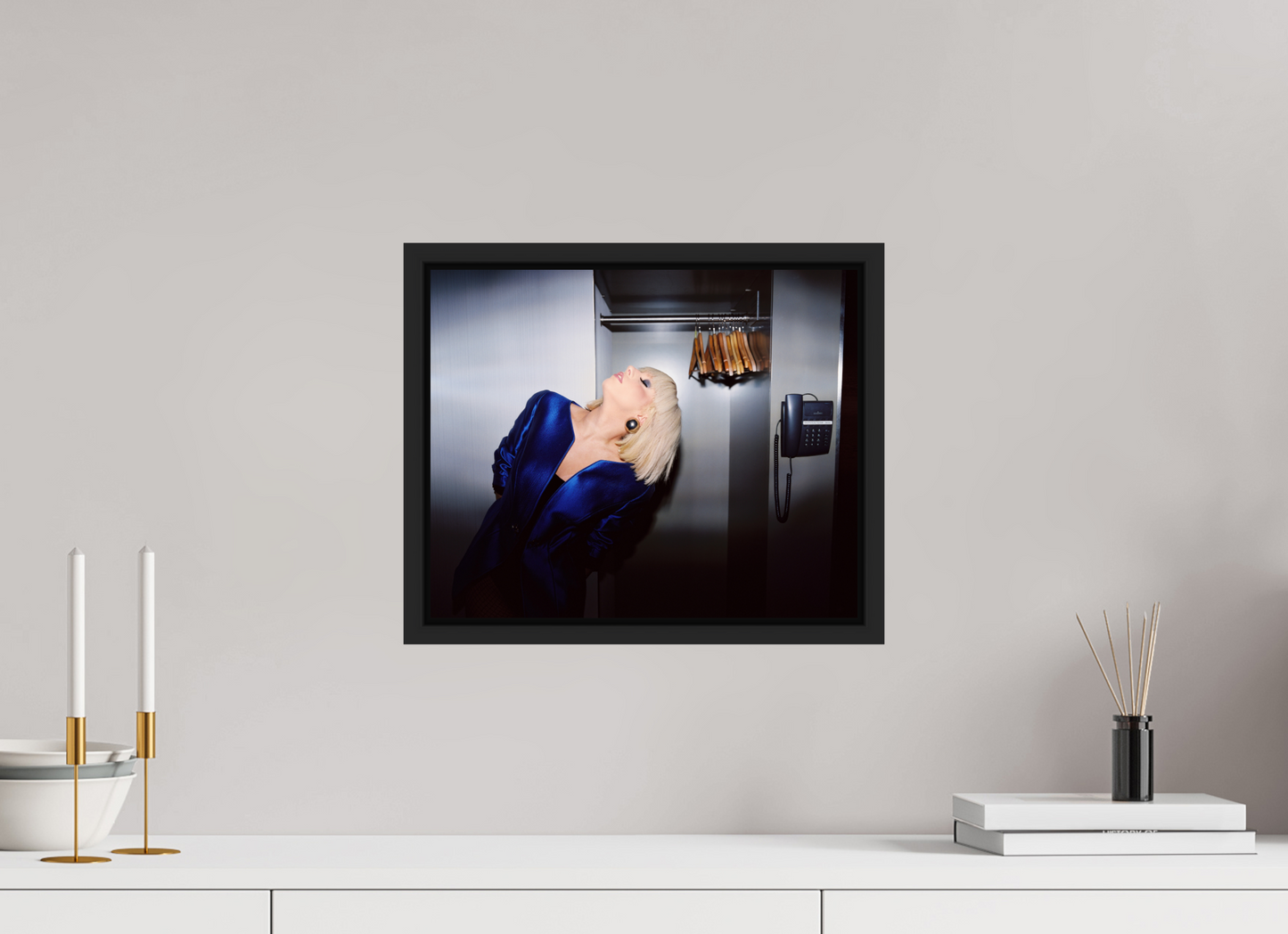 36,8 x 30 cm, Floater Frame | Black Matte Lady Gaga 03