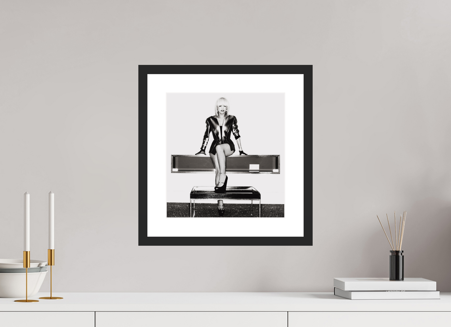 30 x 31,6 cm, Wood Frame with Passe-Partout | Black Matte Lady Gaga 06