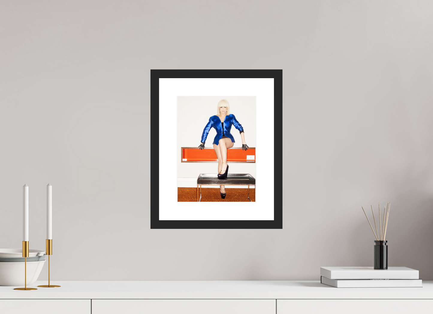 21 x 28 cm, Wood Frame with Passe-Partout | Black Matte Lady Gaga 07