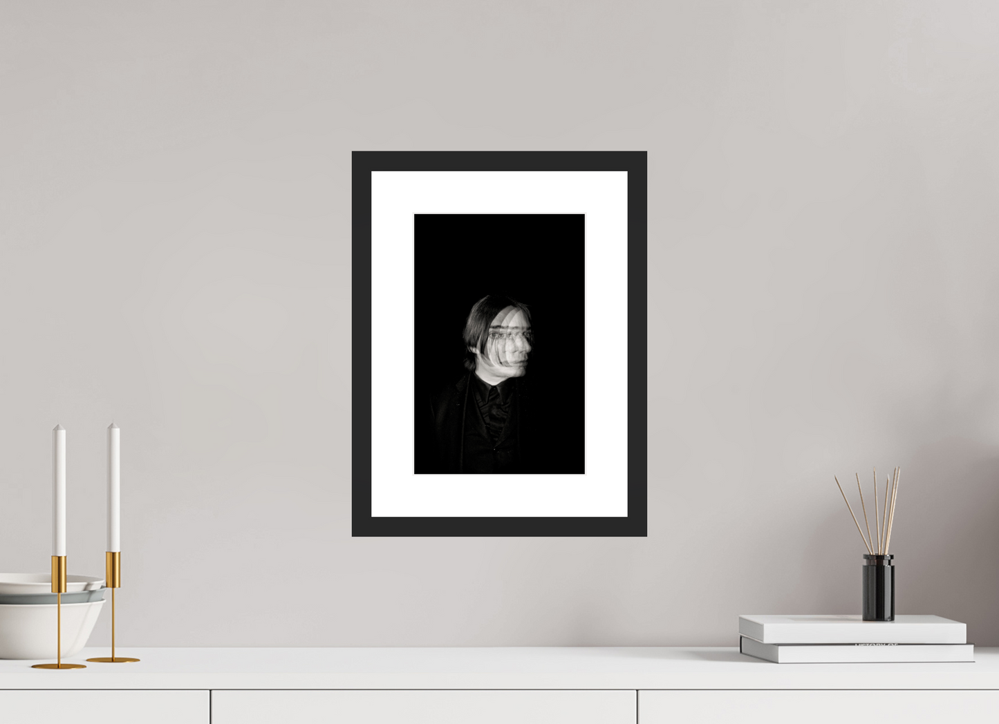 20 x 30 cm, Wood Frame with Passe-Partout | Black Matte Blixa Bargeld 01