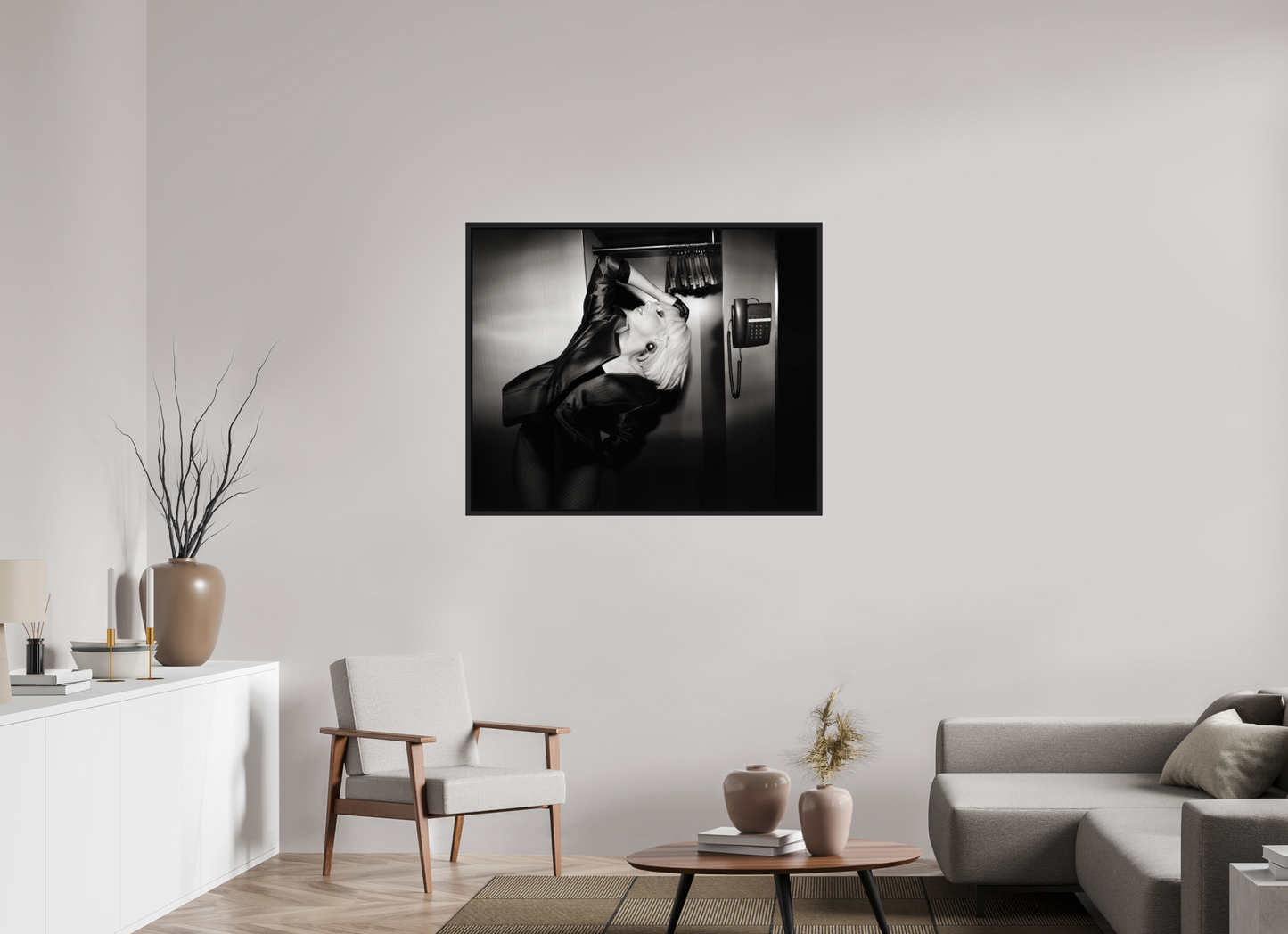 110,4 x 90 cm, Floater Frame | Black Matte Lady Gaga 01