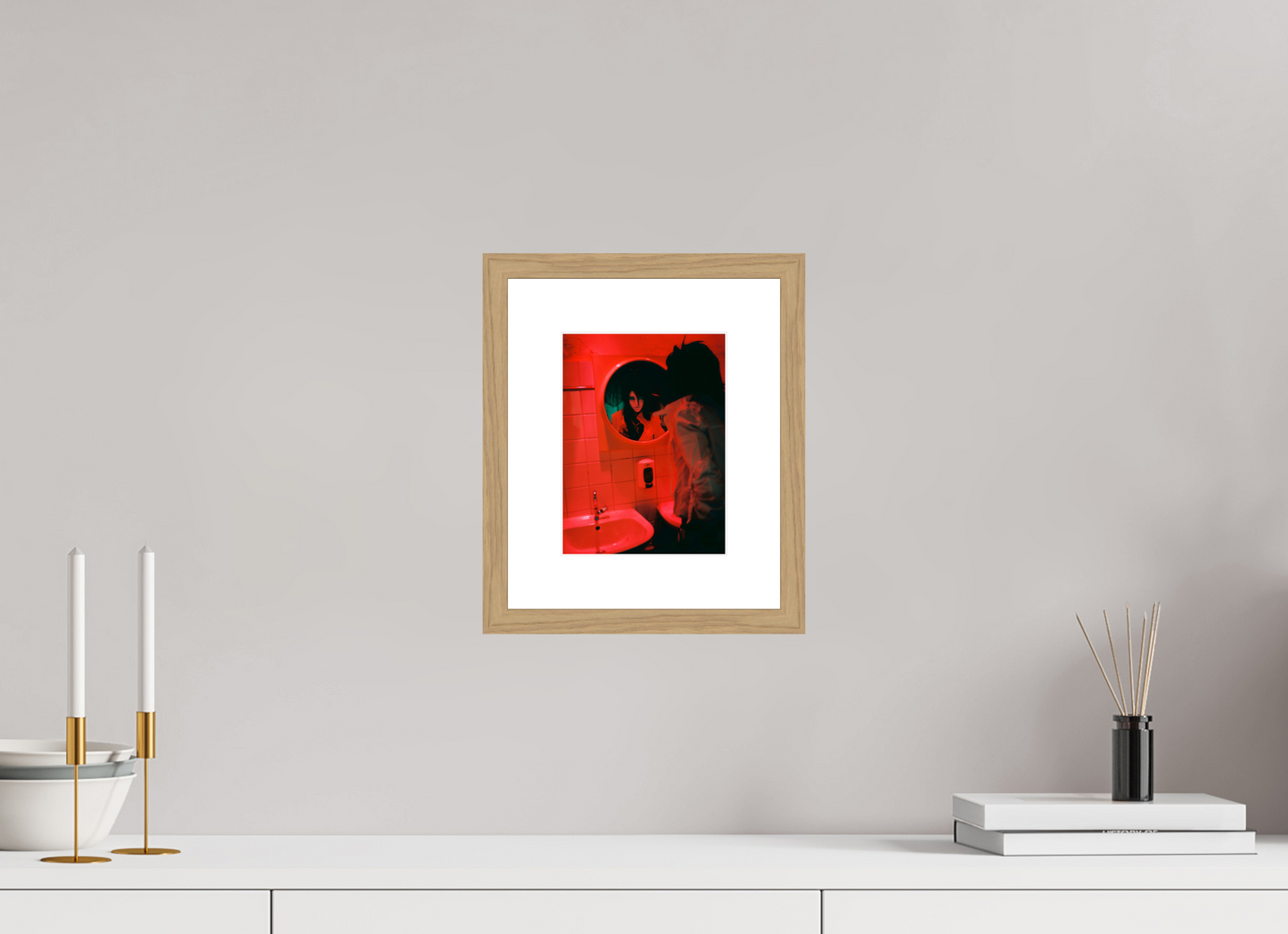 15 x 20 cm, Wood Frame with Passe-Partout | Oak Bill Kaulitz - Tokio Hotel 01