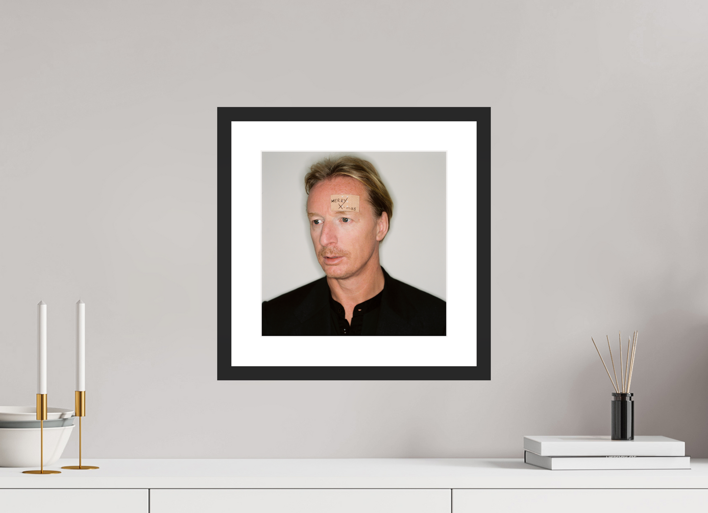 30 x 30 cm, Wood Frame with Passe-Partout | Black Matte DJ Hell 02