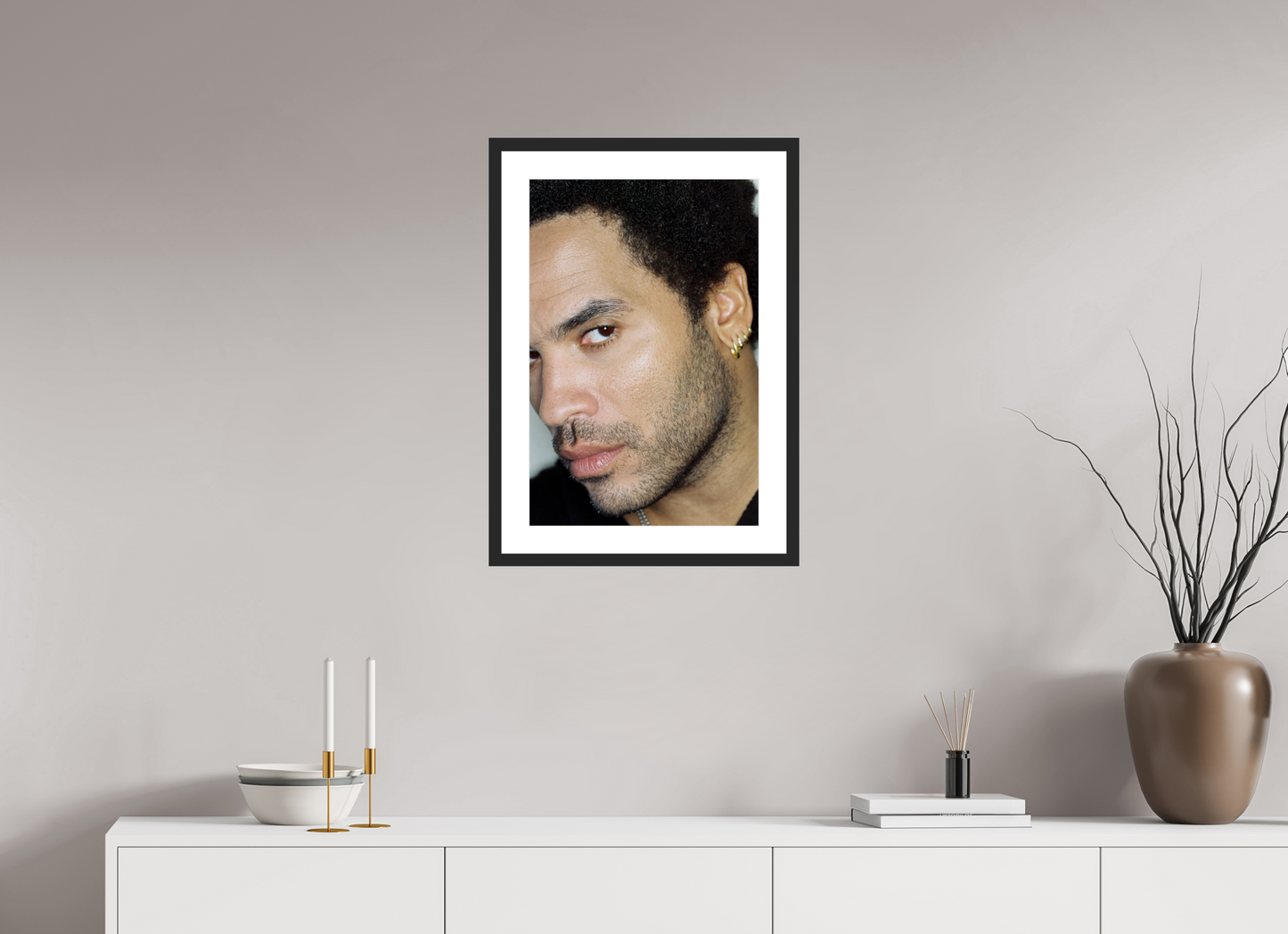 40 x 60 cm, Wood Frame with Passe-Partout | Black Matte Lenny Kravitz 13
