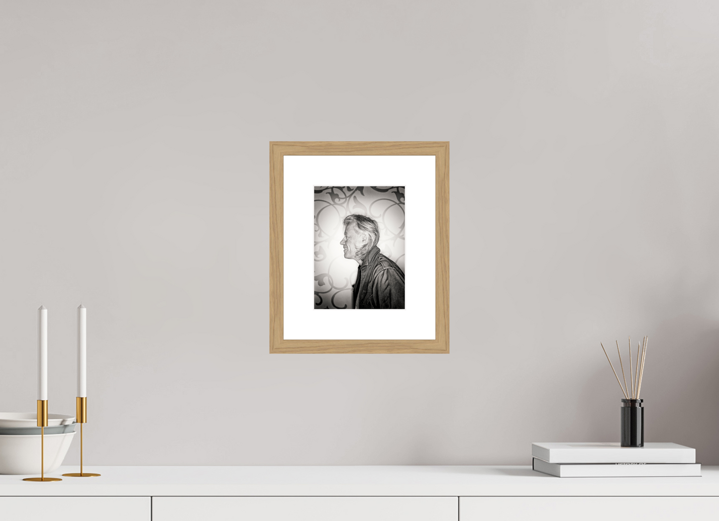 15 x 20 cm, Wood Frame with Passe-Partout | Oak Bob Geldof 02