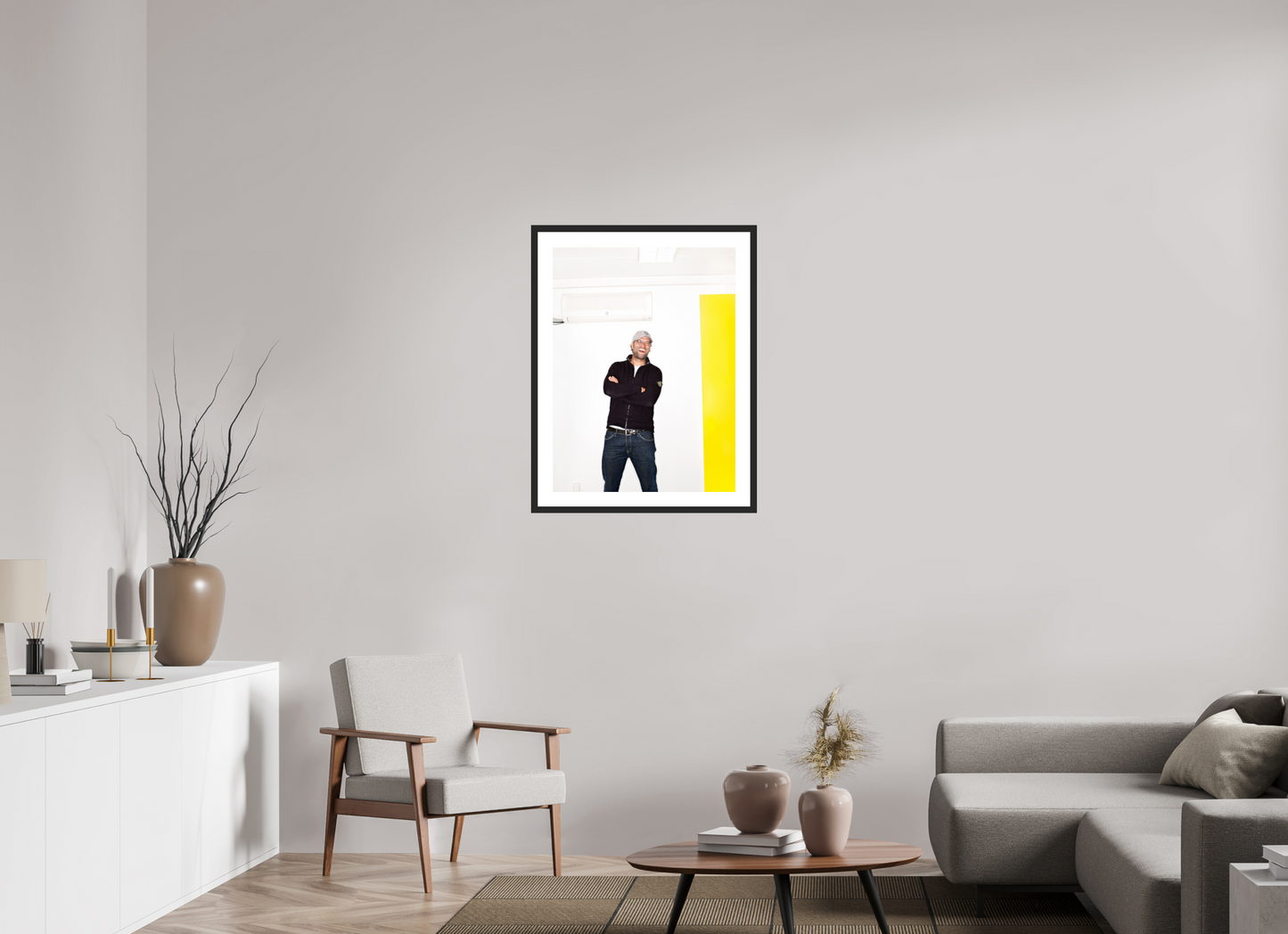 60 x 80 cm, Wood Frame with Passe-Partout | Black Matte Jürgen Klopp 01