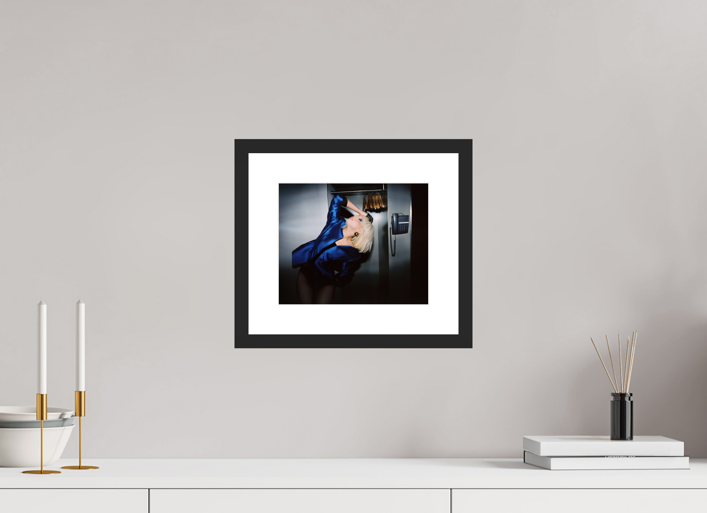 24,5 x 20 cm, Wood Frame with Passe-Partout | Black Matte Lady Gaga 02