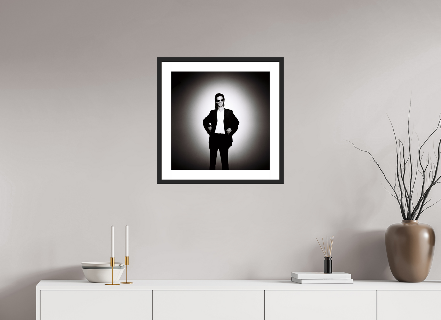 50 x 50 cm, Wood Frame with Passe-Partout | Black Matte Nick Cave 02