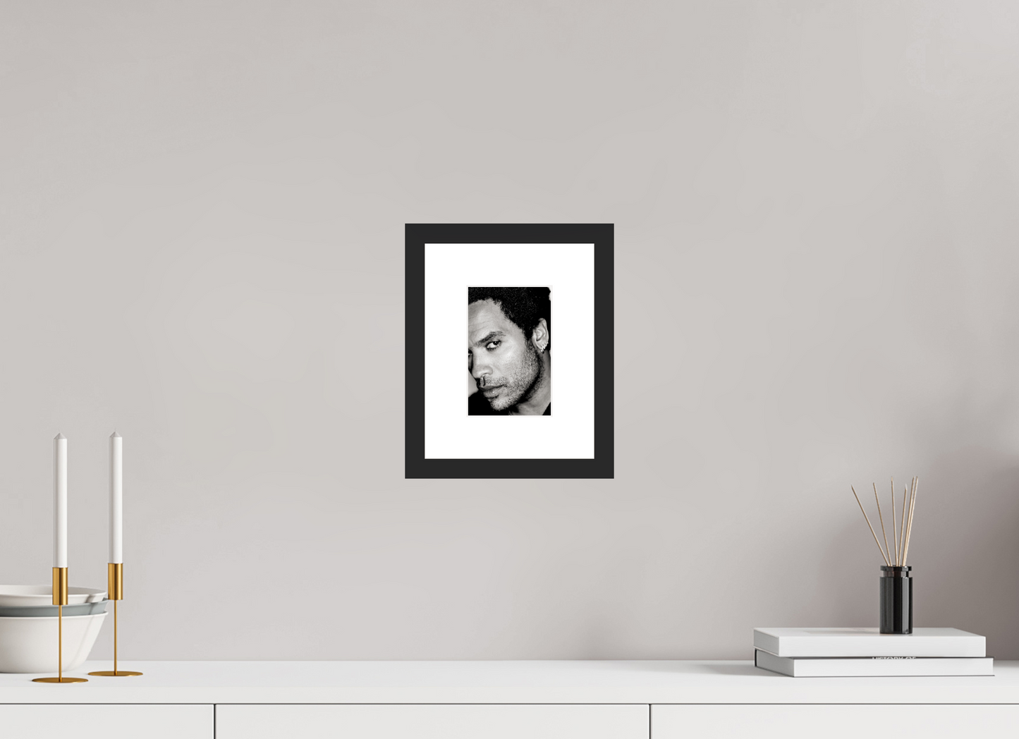 10 x 15 cm, Wood Frame with Passe-Partout | Black Matte Lenny Kravitz 12