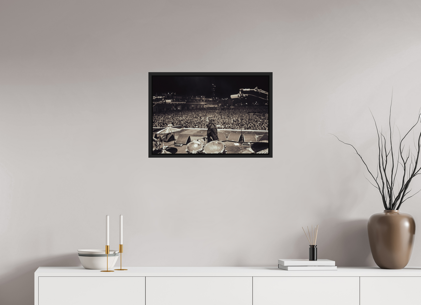 60 x 40 cm, Floater Frame | Black Matte Dave Grohl - Foo Fighters Live 09