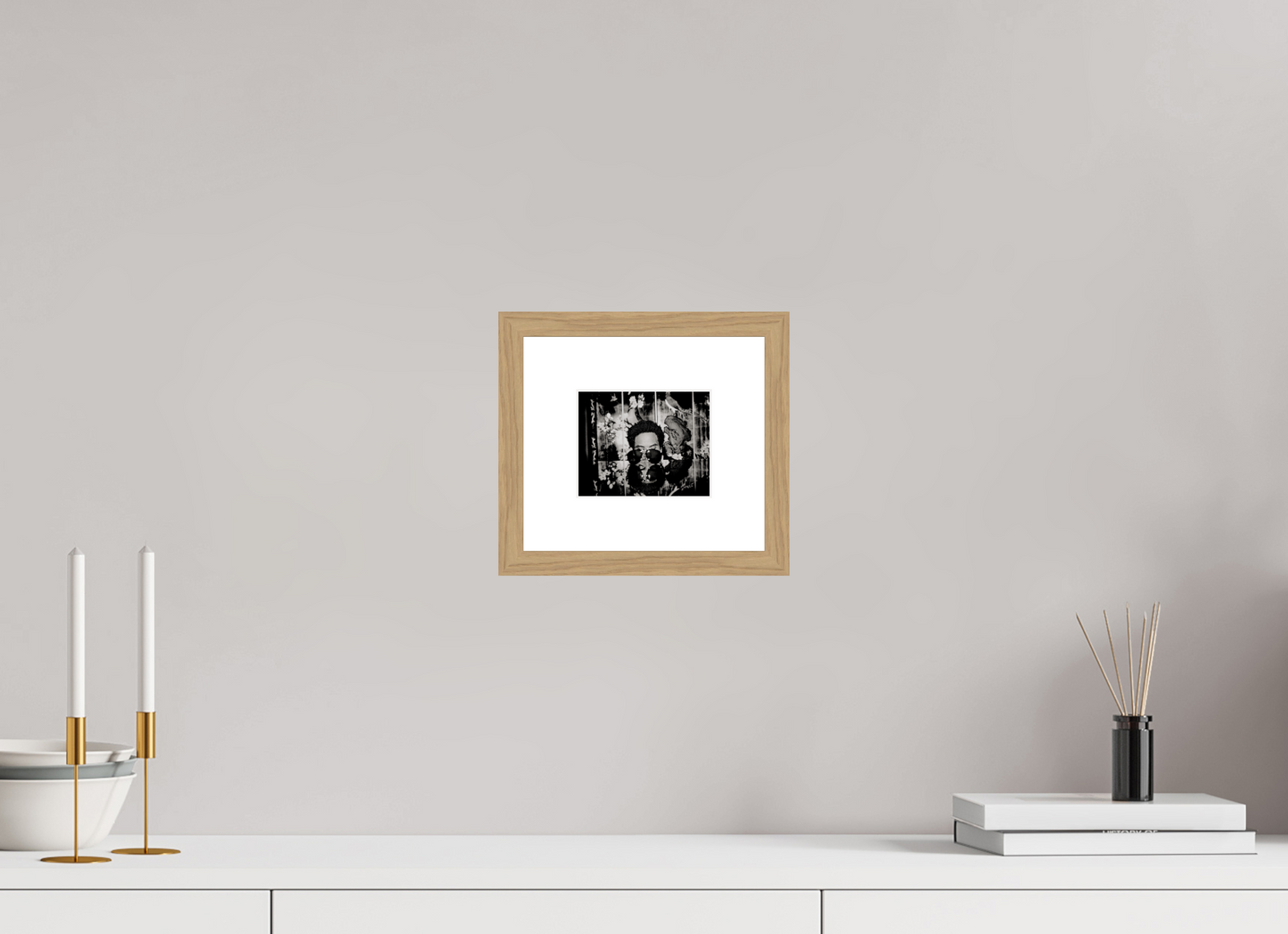 12,3 x 10 cm, Wood Frame with Passe-Partout | Oak Lenny Kravitz 04