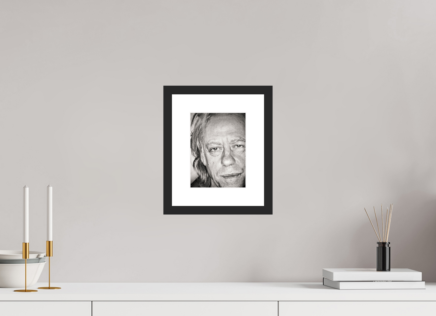 15 x 20 cm, Wood Frame with Passe-Partout | Black Matte Bob Geldof 04