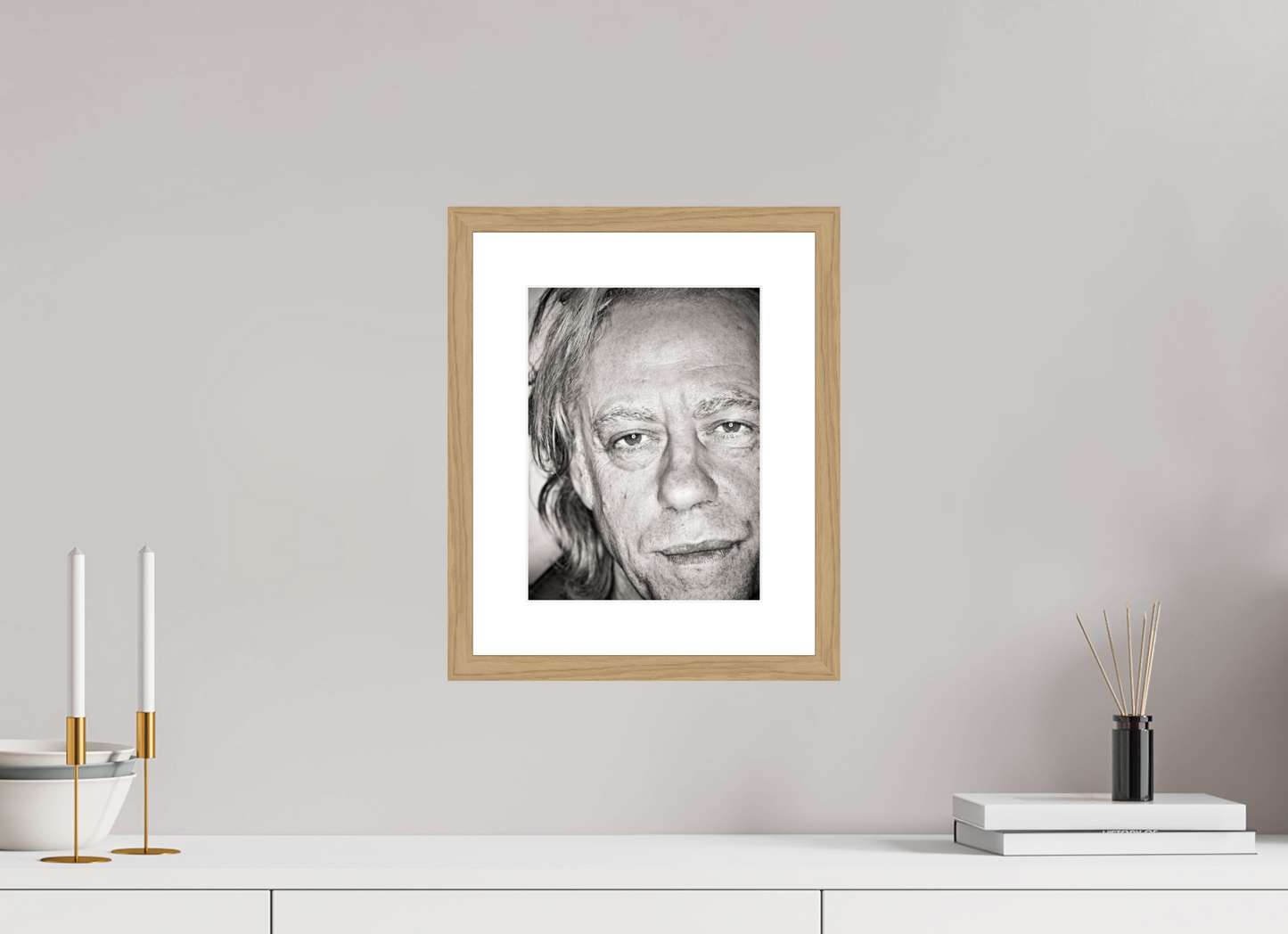 21 x 28 cm, Wood Frame with Passe-Partout | Oak Bob Geldof 04