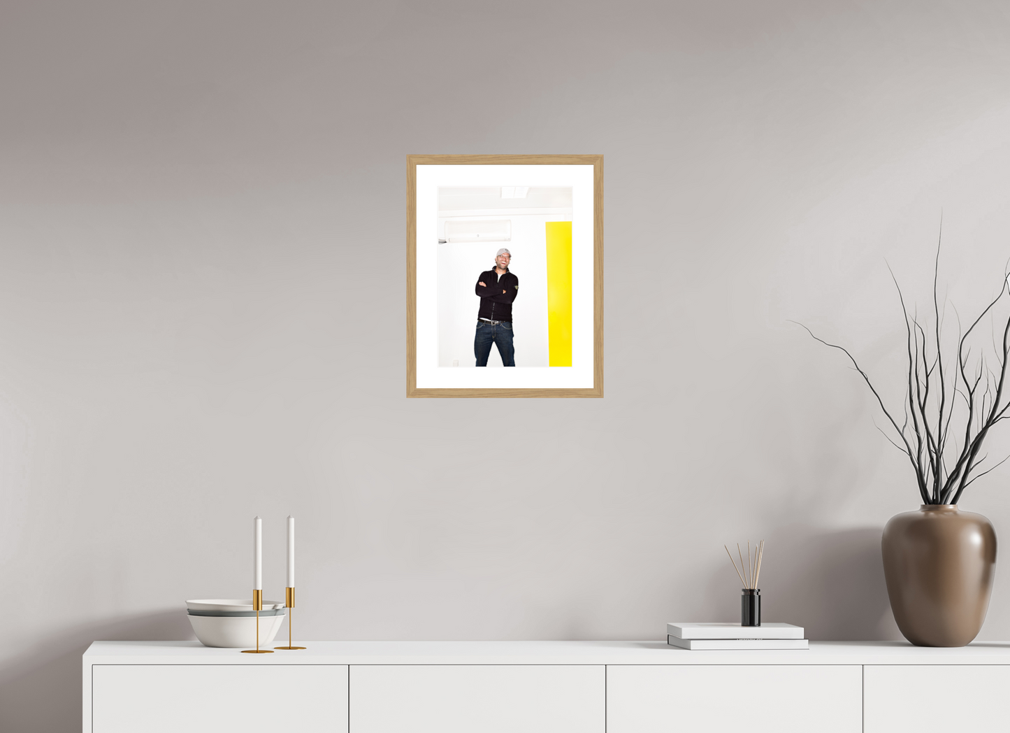 30 x 40 cm, Wood Frame with Passe-Partout | Oak Jürgen Klopp 01