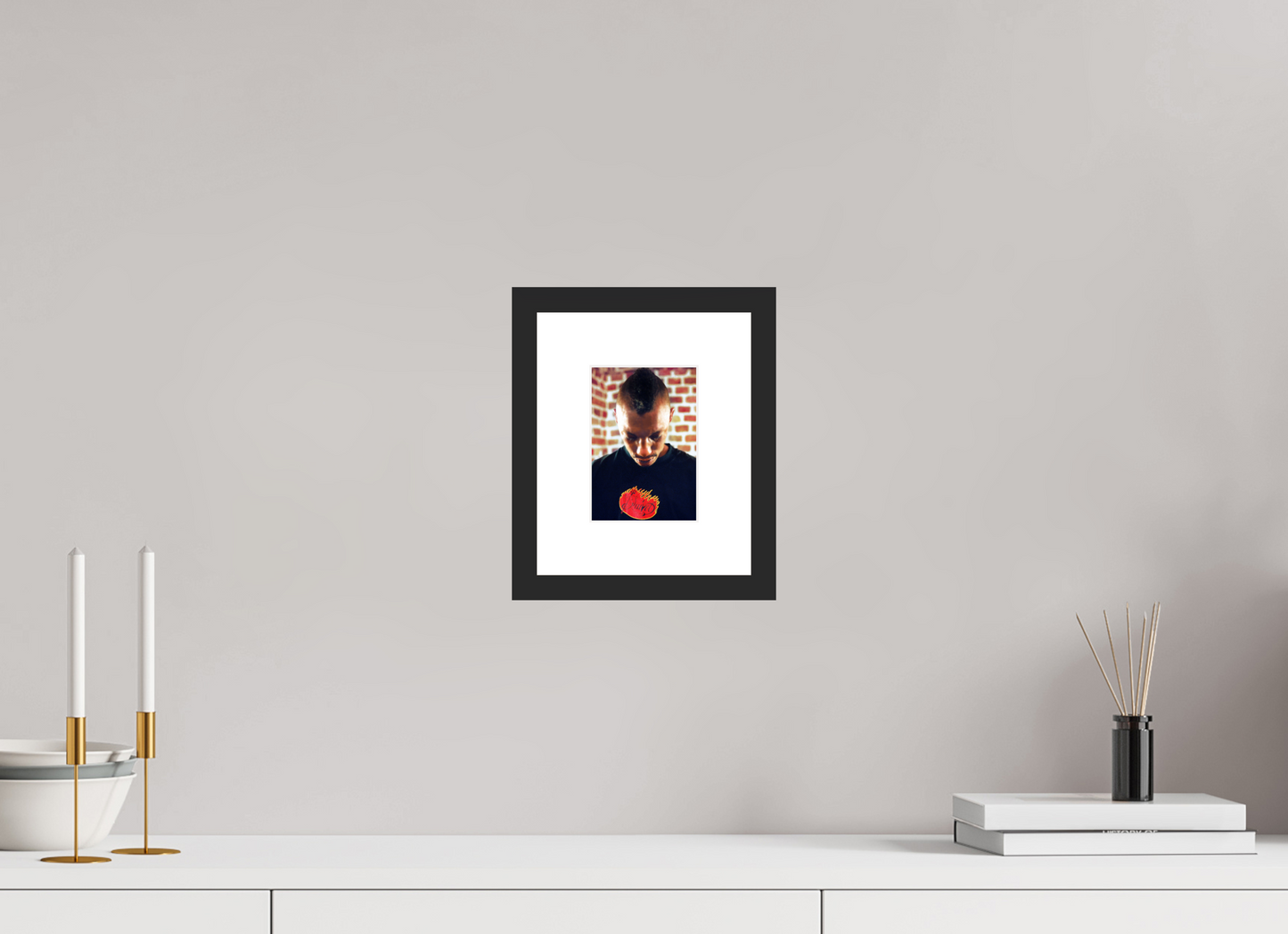 10 x 14,2 cm, Wood Frame with Passe-Partout | Black Matte Tricky 01