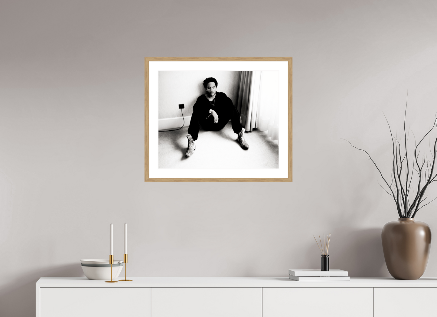 61,3 x 50 cm, Wood Frame with Passe-Partout | Oak Lenny Kravitz 08
