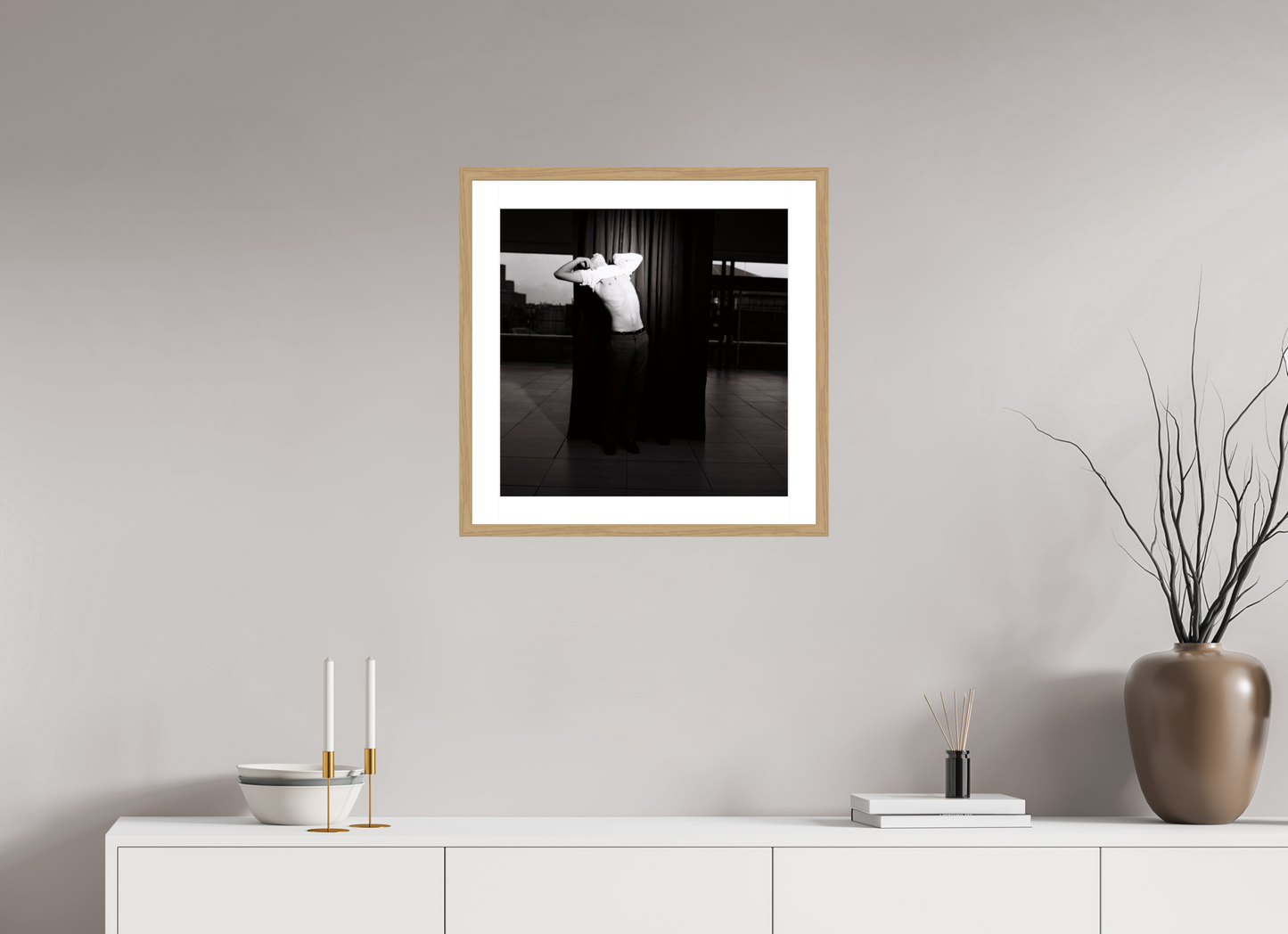 50 x 50 cm, Wood Frame with Passe-Partout | Oak Nick Cave 04