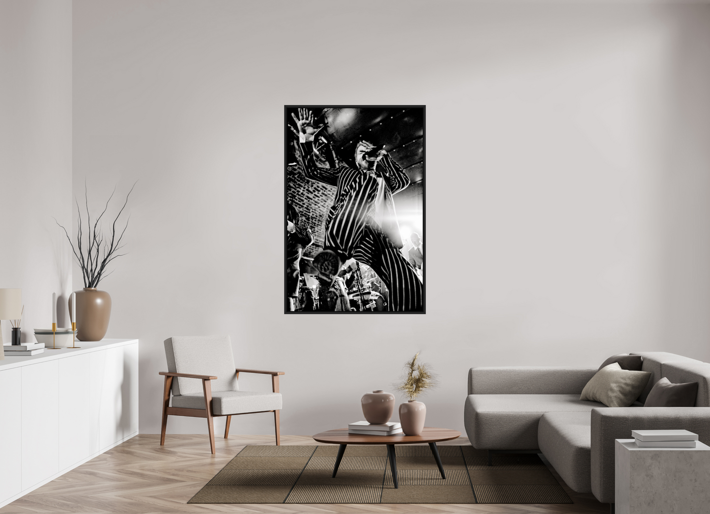 100 x 150 cm, Floater Frame | Black Matte Peter Fox - Seeed Live 01